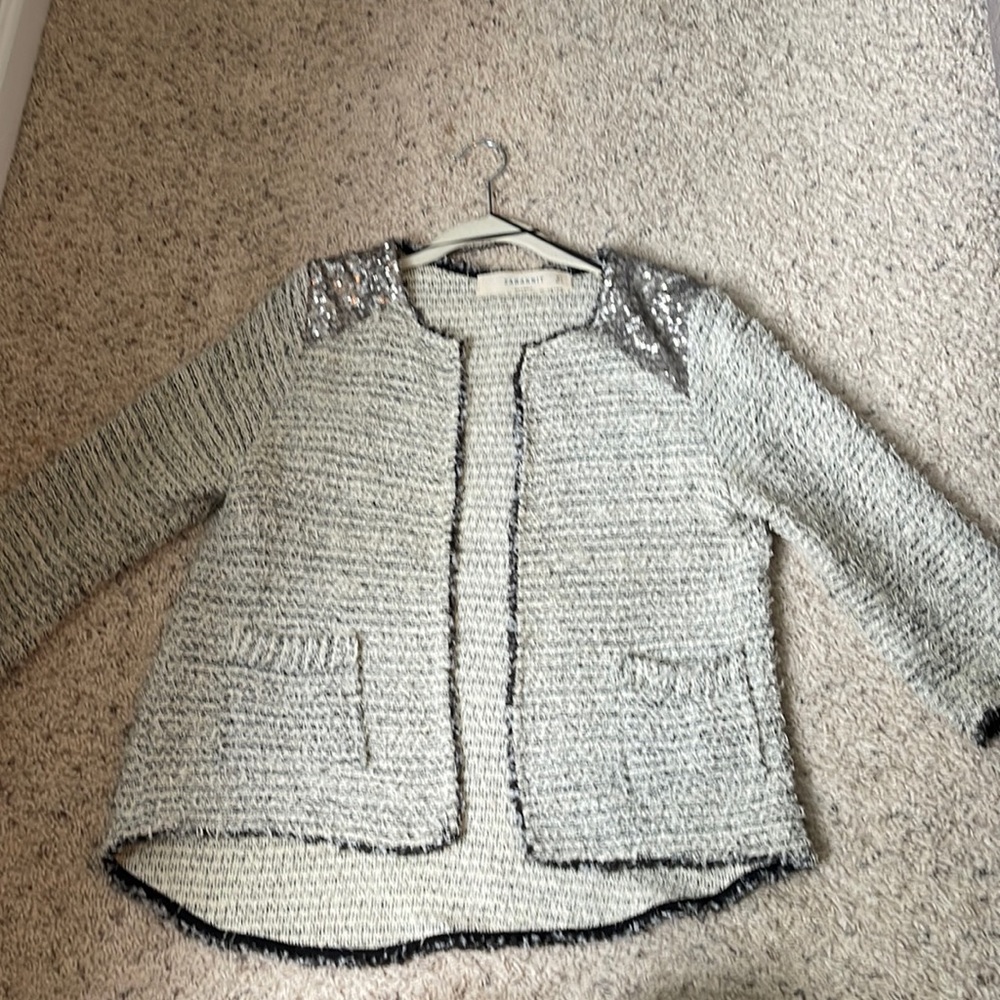 Zara Tweed Jacket with Sequin Shoulder